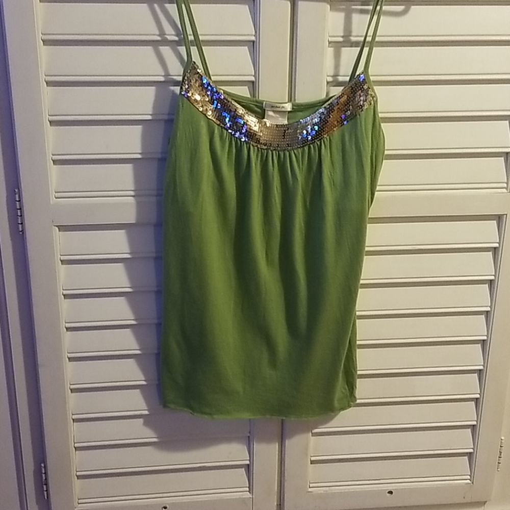 Tanktop with gold  sequence on top